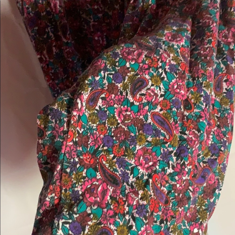 HANDMADE VINTAGE Pleated Comfortable Floral Pants - Picture 3 of 4